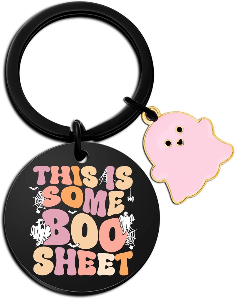 Aisity Halloween Gifts Boo Basket Ghost Keychain Gifts for Her Women Teen Girls Perfect Halloween Boo Basket Ideas Gift for Teen Girl Cool Stuff Funny Gift for Him Her Halloweens Baskets Stuffers - Image 1